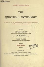 Front cover of The universal anthology by Richard Garnett