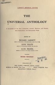 Cover of The universal anthology by Richard Garnett