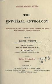 Front cover of The universal anthology by Richard Garnett