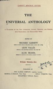 Cover of The universal anthology by Richard Garnett