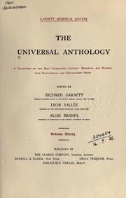 Front cover of The universal anthology by Richard Garnett