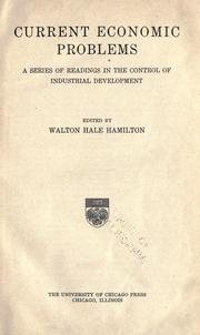 Cover of Current economic problems by Walton Hale Hamilton
