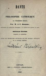 Front cover of Dante et la philosophie catholique au treizième siècle by Frédéric Ozanam