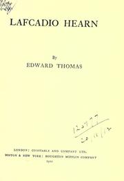 Cover of Lafcadio Hearn by Edward Thomas