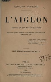 Front cover of L' Aiglon, drame en six actes, en vers by Edmond Rostand