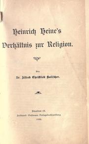 Front cover of Heinrich Heine's Verhältnis zur Religion by Alfred Christlieb Kalischer