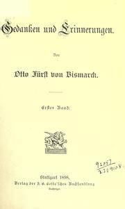 Cover of Gedanken und Erinnerungen by Otto von Bismarck
