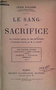 Cover of Le sang du sacrifice by Jean François Victor Aicard