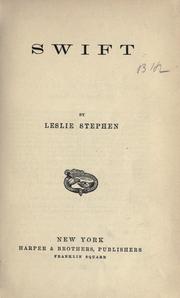 Cover of Swift by Sir Leslie Stephen