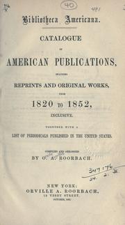 Cover of Bibliotheca americana by Orville A. Roorbach
