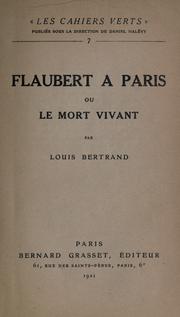 Cover of Flaubert à Paris by Louis Bertrand