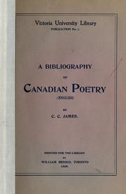 Front cover of A bibliography of Canadian poetry (English) by Charles Canniff James
