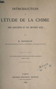 Front cover of Introduction à l'étude de la chimie, des anciens et du moyen̂ age by M. Berthelot