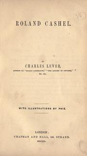 Cover of Roland Cashel by Charles James Lever