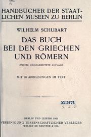 Front cover of Das Buch bei den Griechen und Römern by Schubart, Wilhelm