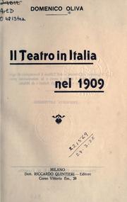Cover of Il teatro in Italia nel 1909 by Domenico Oliva