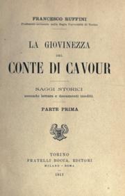 Front cover of La giovinezza del conte di Cavour by Francesco Ruffini