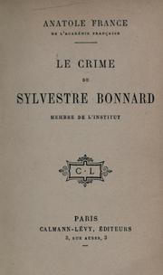 Cover of Le crime de Sylvestre Bonnard, membre de l'Institut by Anatole France