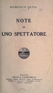 Front cover of Note di uno spettatore by Domenico Oliva