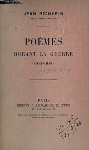 Cover of Poèmes durant la guerre (1914-1918) by Jean Richepin