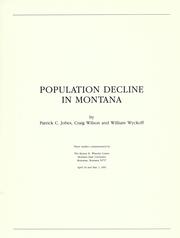 Front cover of Population decline in Montana by Patrick C. Jobes