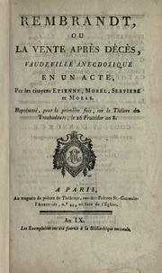 Front cover of Rembrandt by Charles Guillaume Etienne