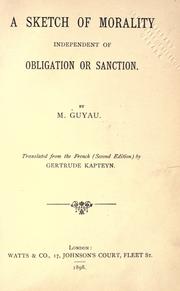 Cover of Esquisse d'une morale sans obligation ni sanction by Jean-Marie Guyau