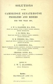 Cover of Solutions of the Cambridge Senate-house problems and riders for the year 1878 by J. W. L. Glaisher