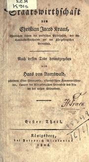 Cover of Staatwirthschaft by Christian Jacob Kraus