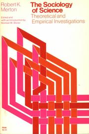Cover of The sociology of science by Robert King Merton