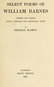 Cover of Poems by William Barnes