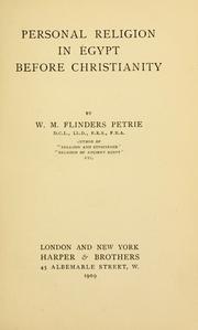 Cover of Personal religion in Egypt before Christianity by W. M. Flinders Petrie