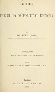 Front cover of Guide to the study of political economy by Luigi Cossa