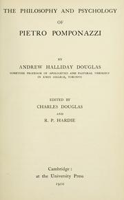 Front cover of The philosophy and psychology of Pietro Pomponazzi by Andrew Halliday Douglas