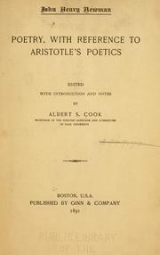Front cover of Poetry, With Reference To Aristotle's Poetics by John Henry Newman