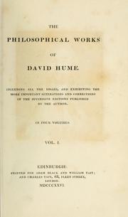 Front cover of The philosophical works of David Hume by David Hume