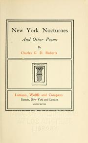 Front cover of New York nocturnes, and other poems by Charles G. D. Roberts