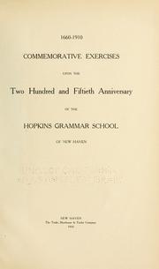 Front cover of 1660-1910 by Hopkins Grammar School