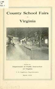 Front cover of County school fairs in Virginia by Virginia. Dept. of Public Instruction.