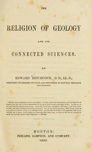 Cover of The religion of geology and its connected sciences by Hitchcock, Edward