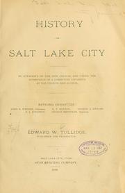 Front cover of History of Salt Lake City by Edward W. Tullidge