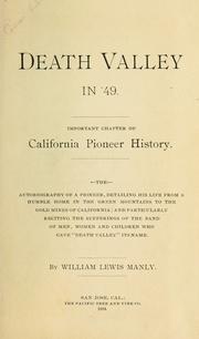 Front cover of Death Valley in '49 by William Lewis Manly