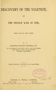 Front cover of Discovery of the Yosemite, and the Indian war of 1851 by Lafayette Houghton Bunnell