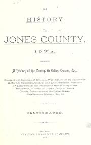 Front cover of The history of Jones County, Iowa by Western Historical Co