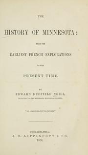 Front cover of The history of Minnesota by Edward D. Neill
