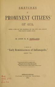 Front cover of Sketches of prominent citizens of 1876 by John H. B. Nowland
