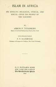 Front cover of Islam in Africa by Atterbury, Anson Phelps