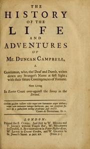 Front cover of The history of the life and adventures of Mr. Duncan Campbell by Daniel Defoe
