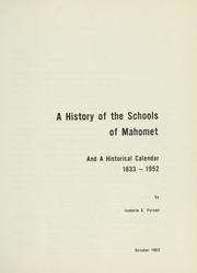 Front cover of A history of the schools of Mahomet by Isabelle S. Purnell