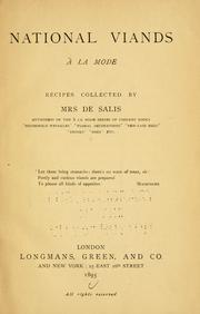 Cover of National viands à la mode by Harriet Anne de Salis